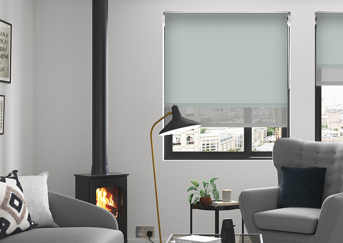 Rimini (Blackout), Grey & Optima Dawn - Double Roller Blind - Image 3